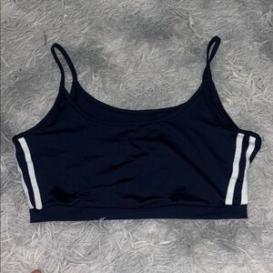 Women's Navy Blue Sports Crop Tank